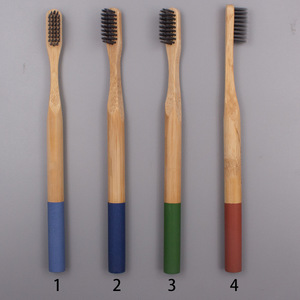 Cepillo de Dientes de Bambú Unisource para Adultos, Biodegradable, Mango Natural con Empuñadura de Color, Cepillo de Dientes Manual - Product Image 3