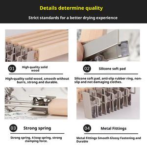 Massivholz Moderne einstufige Hosen Rack Haken Kleidung Lagerung Trocken gestell Nachhaltige Multifunktion Licht Luxus - Product Image 4