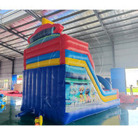 Jeux gonflables de glissière de chien commercial de patte de matériaux amicaux de PVC pour les doubles glissières sautantes gonflables combinées de château d'enfants