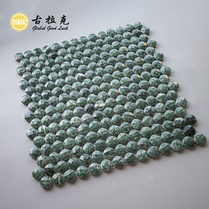 Mosaïque <span class=keywords><strong>de</strong></span> carreaux <span class=keywords><strong>de</strong></span> marbre vert à motif percé 3D pour mur intérieur <span class=keywords><strong>de</strong></span> salon <span class=keywords><strong>de</strong></span> thé design - Product Image 1