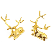 Vente en gros 3D Cerf Boule de Cristal Titulaire Or Argent Cristal Sphère Stand Boule Rack Bureau Décoration Souvenir Cadeau
