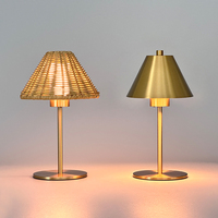 Moderne Minimalistische Nordische Kunst Batteriebetriebene Kabellose Tischlampe für Restaurant-Dekoration mit Austauschbarem Lampenschirm