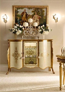 Mobili rococò di lusso antico armadio in legno dorato con <span class=keywords><strong>ingresso</strong></span> a <span class=keywords><strong>specchio</strong></span> con cassetti in oro - Product Image 4