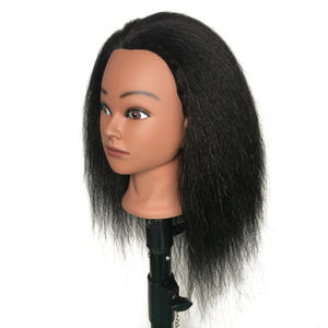 Livraison rapide en gros grande <span class=keywords><strong>tête</strong></span> de mannequin Mannequin de <span class=keywords><strong>tête</strong></span> d'entraînement de barbier avec des cheveux humains 10 cheveux féminins factices cheveux non remy - Product Image 2