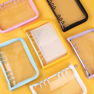 Carpeta Personalizada con Logotipo, PVC, A5/A6, con Cierre, 4 Bolsillos, Transparente, con 6 Anillas, para Planificador, Cuaderno, Tarjetas Fotográficas Kpop - Product Image 3