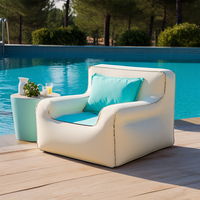 Canapé gonflable blanc minimaliste, luxe extérieur, tissu polyester, canapé gonflable portable en PVC, chaise pour événements, terrasse