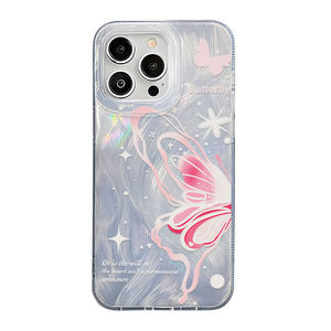 เหมาะสำหรับเคส iPhone 17 Pro Max, เคสโทรศัพท์กันกระแทกลายผีเสื้อสีชมพูตัดด้วยเลเซอร์ - Product Image 6