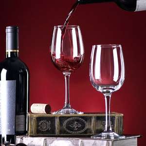 Logo personnalisé luxe hôtel restaurant bar cadeau de mariage design classique blanc clair gobelet <span class=keywords><strong>verre</strong></span> trempé ensemble de vin - Product Image 1