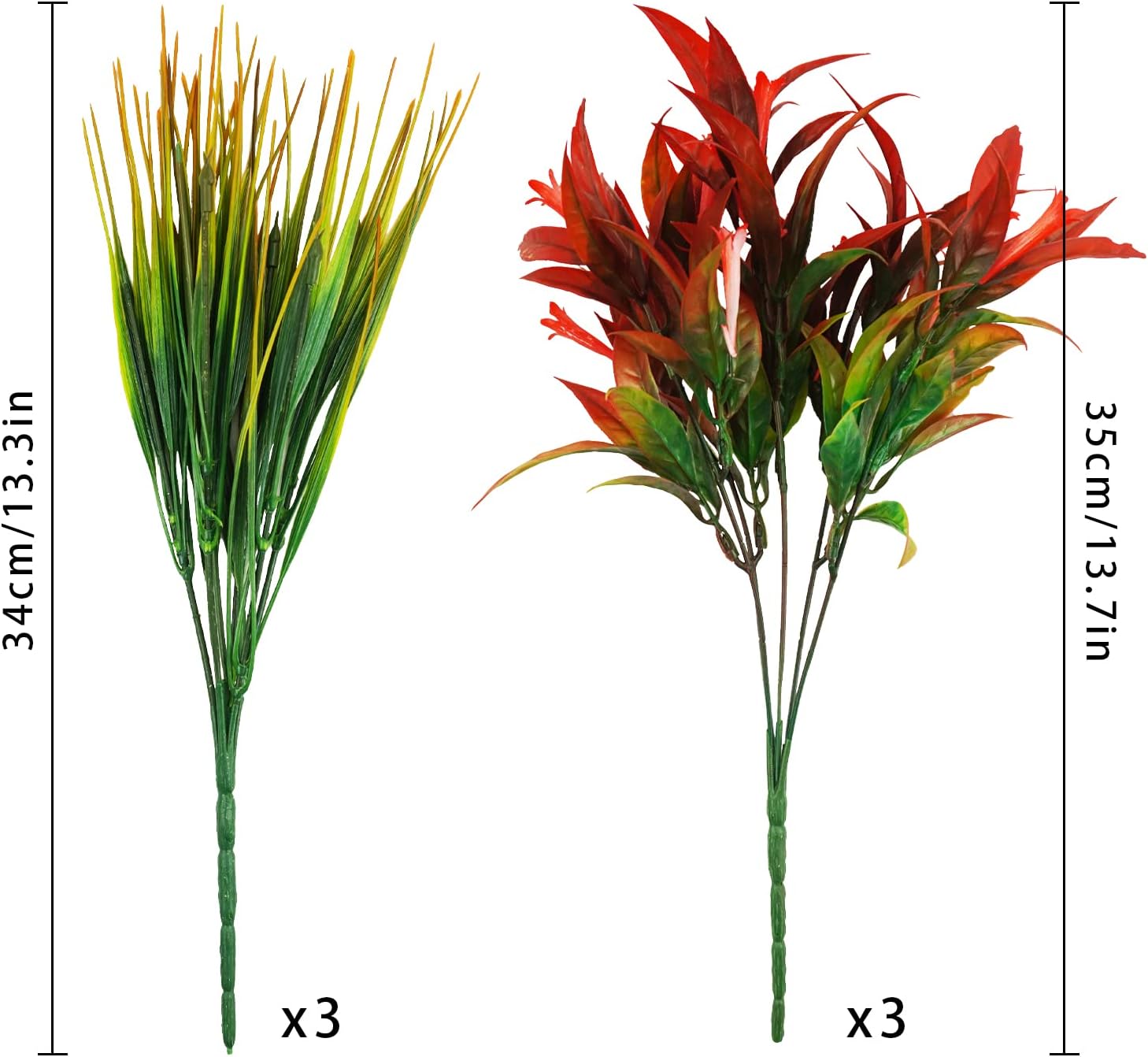 Piante Artificiali Rosse Rampicanti, Fiori Finti In Plastica Resistente UV, Lunghezza 80cm, Per Esterno E Interno, Confezione Da 2 - 2