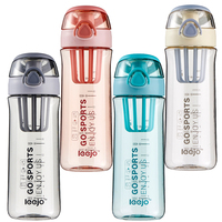 Leejo bouteille d'eau en plastique 700ml sans BPA PETG Tritan Fruit infuseur bouteille d'eau en plastique avec poignée Portable