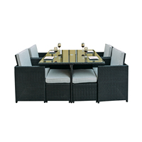 Ensemble table et chaises d'extérieur 10 places imperméable patio rotin meubles en osier extérieur jardin ensemble de salle à manger