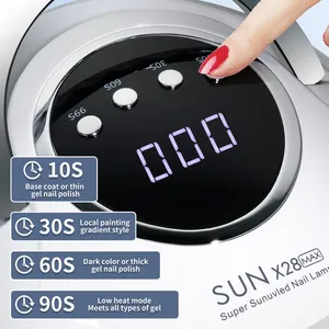 SUN X28 MAX Nail Lamp 90 LED UV Nail Dryer Professional Gel Nail Polish Curing <b>Light</b> <b>with</b> 4 <b>Timers</b> and Sensor Nail Salon Tools - Product Image 3