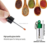 Mini boîte en acier inoxydable et ABS, écologique, 10 ml, étanche, porte-clés, conteneur compact, portable, étui de rangement alimentaire de voyage avec cuillère