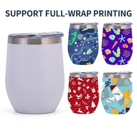 Tumbler Anggur Bentuk Peluru 12oz dari Baja Anti Karat Dinding Ganda Vakum Terisolasi dengan Tutup Desain Bunga untuk Hadiah, Logo Kustom