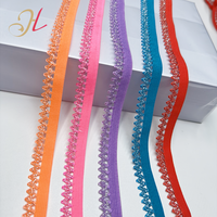 Bande de dentelle élastique picot colorée en nylon pour accessoires de couture DIY et vêtements