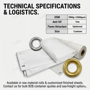 Tissu en bâche polyester enduit PVC Guangzhou LVJU pour tente/navire de transport/camion remorque - Product Image 5
