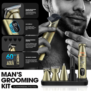 DSP 6 In 1 <b>Electric</b> Hair Clipper Set With LCD Display Metal Body USB Rechargeable For Men Grooming <b>Kit</b> - Product Image 1