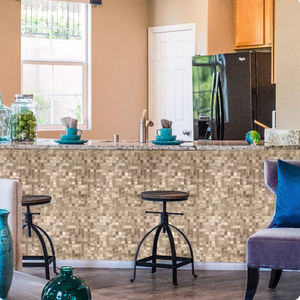 Petites mosaïques murales carrées en métal, autocollants muraux de 4 mm d'épaisseur, panneau mural intérieur imperméable en aluminium-plastique - Product Image 2