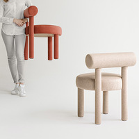 Fauteuil de loisirs modulaire en tissu, style luxe léger et moderne, pour la maison, la salle à manger, le salon, ou comme tabouret de maquillage décontracté sans dossier pour chambre à coucher et coiffeuse