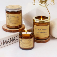 Livraison directe faite à la main aromathérapie cire de soja bougie bouteille brune parfum aide au sommeil encens pour la maison chambre vacances boîte-cadeau