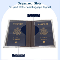 Porte-Passeport Personnalisé, Porte-Cartes, Portefeuille de Voyage avec Étiquette de Bagage, Cadeau pour Hommes et Femmes, Ensemble Porte-Passeport et Étiquette de Bagage
