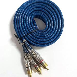 Câble d'amplificateur de voiture 5m vers 2RCA, prise métallique double blindage, transparent, faible bruit, audio haute fidélité - Product Image 4