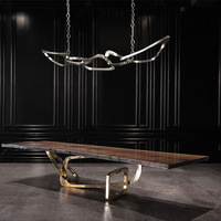 Restaurant Art Rose Or Pendentif Lumière Décorative Bar Atmosphère Hôtel Villa Salle À Manger En Acier Métal Lustre