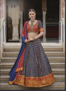 Lehenga Choli indien traditionnel de qualité supérieure en soie de Surat, tenue élégante pour mariage et fête - Product Image 4