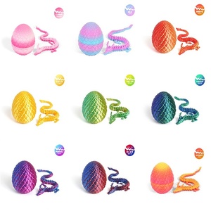Luckykoo 3D impreso colorido PLA cristal dragón huevo PLA amigable para niños regalo figura de acción animales creatividad Juguetes - Product Image 5