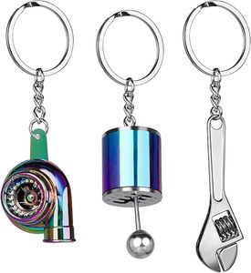 Portachiavi in Metallo per Auto: Turbo, Cambio Manuale a Sei Marce, Leva del Cambio, Rotore Freno Rosso, Mini Chiave Regolabile - Set Regalo Auto - Product Image 6