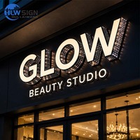 Enseigne lumineuse à lettres perforées personnalisées, style élégant, étanche IP65, pour entreprises, lettres en relief LED, du fabricant