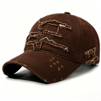 Nouvel Arrivage Casquette Dad Hat Personnalisée à Effet Usé et Déchiré pour la Mode Estivale Décontractée, Casquette de Sport Vintage Tendance Personnalisée pour le Hip Hop