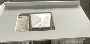 <span class=keywords><strong>2025</strong></span> <span class=keywords><strong>New</strong></span> Arrival nhân tạo đá thạch anh <span class=keywords><strong>Countertop</strong></span> Trắng Sparkle thạch anh nhà bếp truy cập hàng đầu giá phòng tắm Vanity đầu - Product Image 3