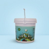 Seau hermétique en PP de qualité alimentaire à ouverture large et faible gravité 20LF-3, impression personnalisée, anti-renversement pour applications de peinture et d'eau lourdes sur site