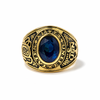 Maßgefertigter Unisex 925 Silber Blauer Zirkon Vintage Gravierter Luxus-Ring für Großhandel Schmuckkollektionen