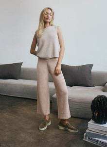 <span class=keywords><strong>Pantalon</strong></span> large en cachemire pour <span class=keywords><strong>femme</strong></span>, style décontracté et tendance - Product Image 4