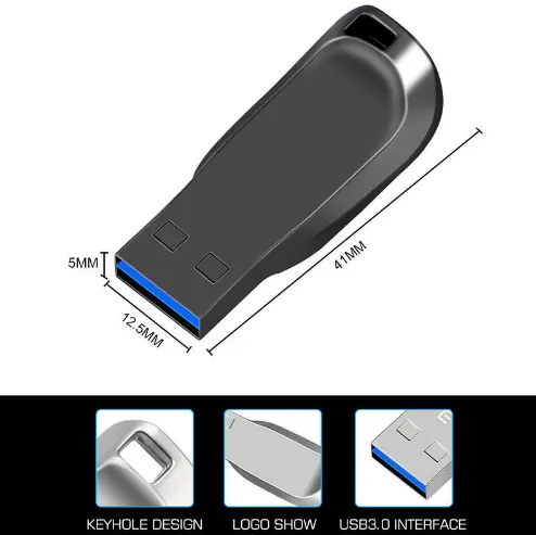 미니 금속 USB 스틱 32GB 64GB 128GB 메모리 스틱 플래시 칩 스타일 펜 선물용 USB 2.0 인터페이스
