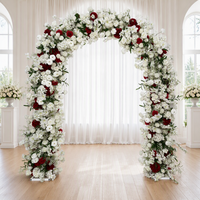 Nouvelle Arche de Mariage Élégante avec Fleurs Artificielles, Décoration de Scène en Plastique de 200 cm, Arrangement Floral de Bienvenue pour Salle de Mariage