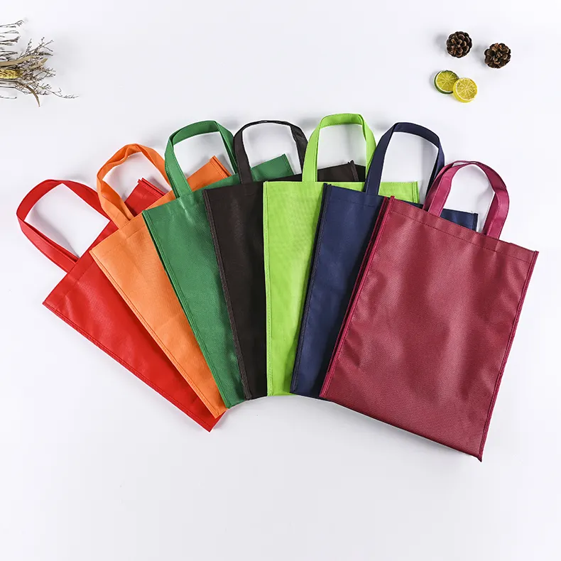 Custom Printed Logo Reusable Fabric Nonwoven Grocery Shopping Tote Bags Customized Gift Bags