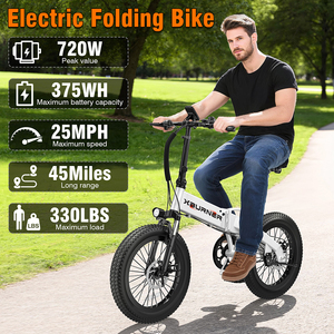 Bicicleta Eléctrica Plegable de 350W con Batería de Litio, Llanta Ancha, de Aluminio, Mini, de Una Velocidad, 48V 7.8Ah, Alcance de Más de <span class=keywords><strong>20</strong></span> Millas, 32Km/h - Product Image 1