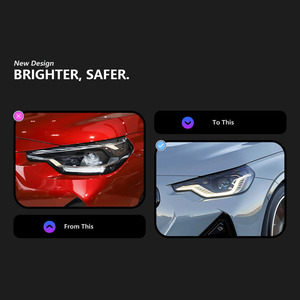 Ensemble de phares LED DRL pour BMW Série 2 Coupé G42 <span class=keywords><strong>2022</strong></span>-2026, boîtier <span class=keywords><strong>noir</strong></span>, projecteur à double faisceau, lampe avant de rechange - Product Image 3