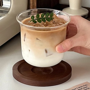 Bicchieri da <span class=keywords><strong>Caffè</strong></span> Coreani in Vetro Borosilicato Trasparente con Bordo Largo, Simpatici Tumbler per Bere Latte, Vino e Acqua - Product Image 5