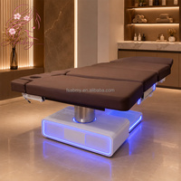 Table de massage électrique multifonctionnelle pour le visage, réglable, chauffante, pour les soins des cils, avec lampe et armoire de rangement