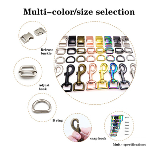 Set tali pengikat anjing, gesper logam paduan seng kustom kualitas tinggi 10/15/20/25/30/38mm perangkat keras kerah hewan peliharaan - Product Image 4