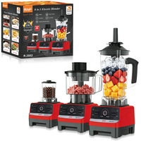 RAF R.2952 8-in-1 Elektrische Blender 2800W 20000 RPM 2,5L Kan 2L Snijbak 0,8L Molen Snelle Start Gemakkelijk Schoon te Maken Laag Geluidsniveau Keukenapparaat