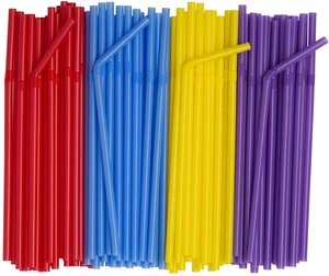 Disposable colored straws plastic straws DIY Art Bending Drinking Straw