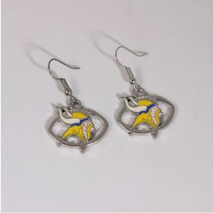 Pengiriman cepat anting-anting menjuntai Dallas Football Amerika Dallas Cowboys perhiasan warna anting-anting Hari permainan tim sepak bola gaya 2 - Product Image 3