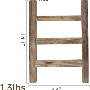 Solid wood <b>ladder</b>-shaped bathroom organizer rack, <b>ladder</b> prop rack for filming, bathroom towel storage rack - Product Image 4