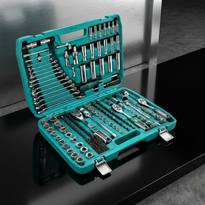 Jeu de clés à douilles de qualité industrielle 121 pièces, poignée à cliquet 1/4 pouce, outils de réparation automobile SAE et métriques pour la réparation automobile, le bricolage et l'usage domestique - Product Image 3