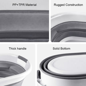 Cubos Plegables de Plástico de Alta Calidad de 20 Litros, de PP y TPR, para Limpieza, Lavado de Autos, Agua, Plegables, para Acampar al Aire Libre - Product Image 5